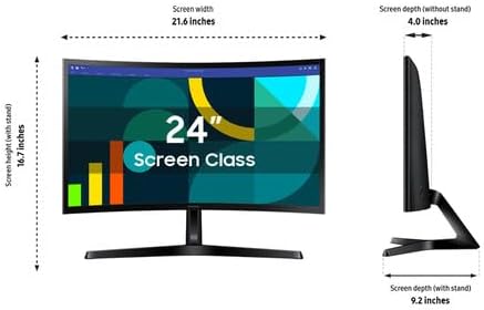 MONITOR LCD SAMSUNG 24" CURVO 18000R WIDESCREEN FULL HD 1920X1080 HDMI 100HZ NEGRO
