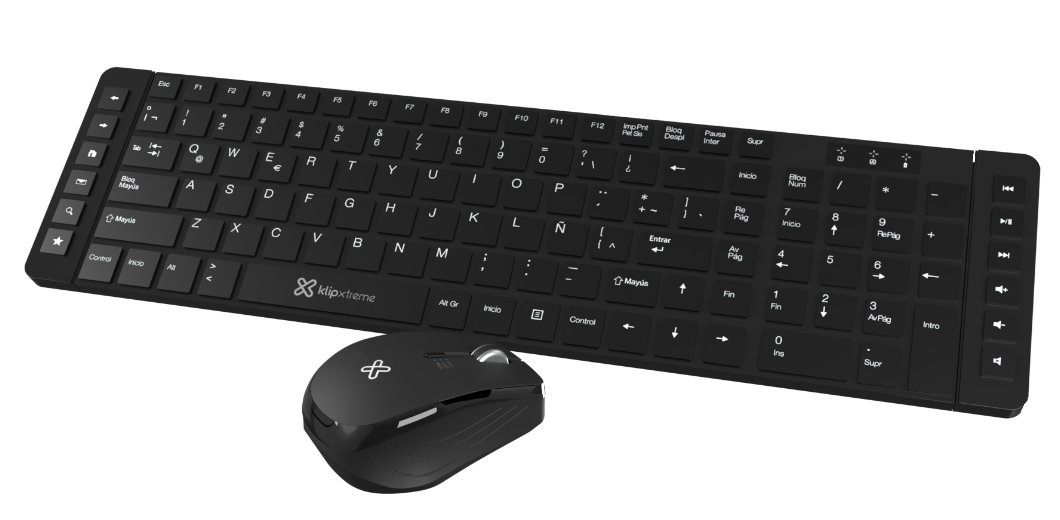 TECLADO Y MOUSE KCK-27OS INALAMBRICO KLIP SLIM NEGRO