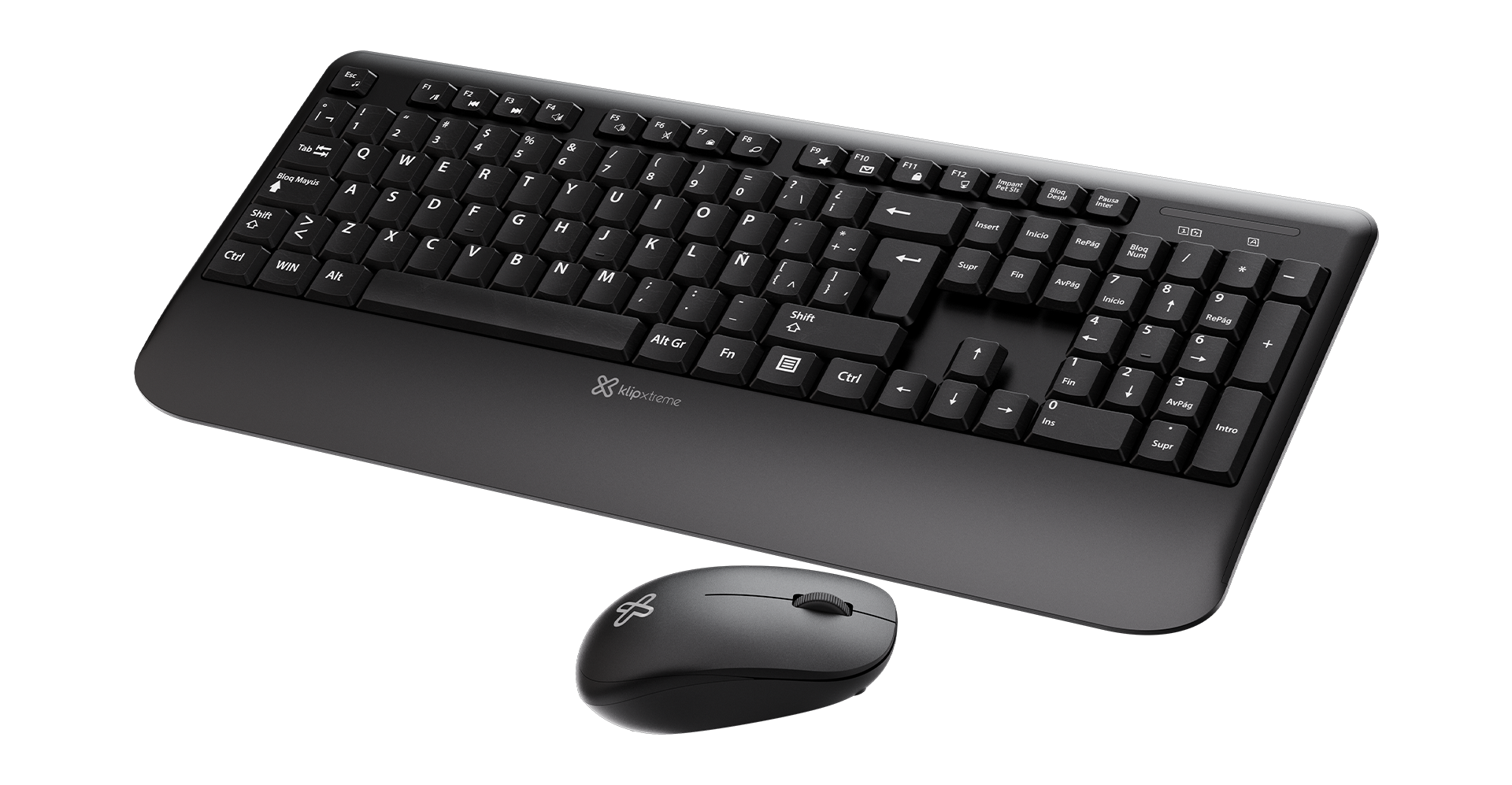 TECLADO KCK-300S Y MOUSE INALAMBRICO KLIP, SLIM NEGRO