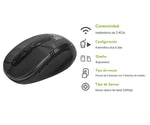 MOUSE INALAMBRICO KLIP VECTOR 6 BOTONES ERGONOMICO NEGRO KMW-330BK