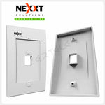 PLACA NEXXT PARA CAJA 2X4 1 PUERTO BLANCA Y 2 PUERTOS