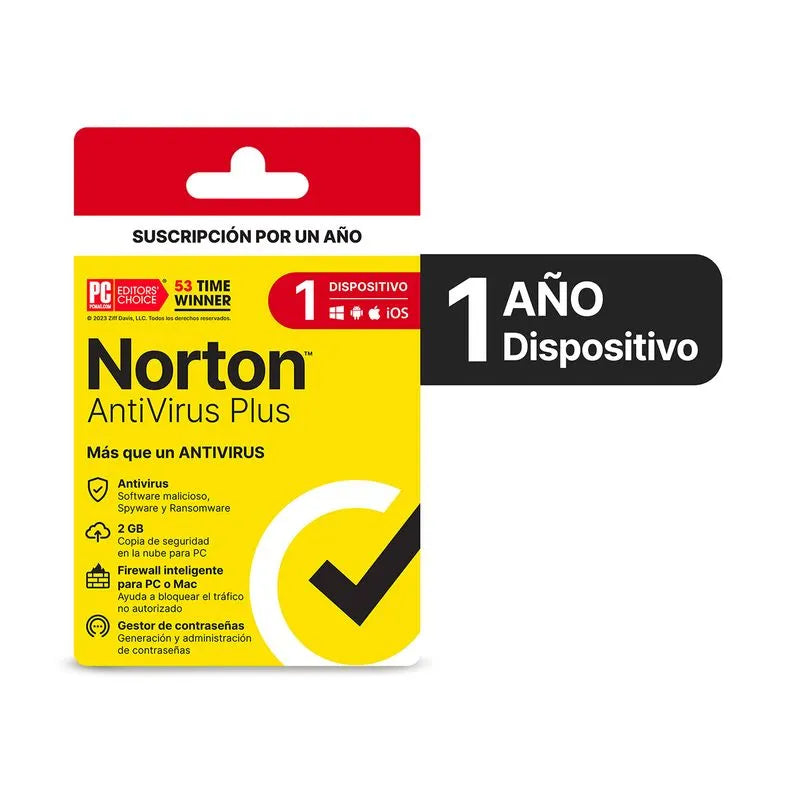 NORTON ANTIVIRUS PLUS 2GB LA 1 USUARIO 1 DISPOSITIVO 1 AÑO ESD