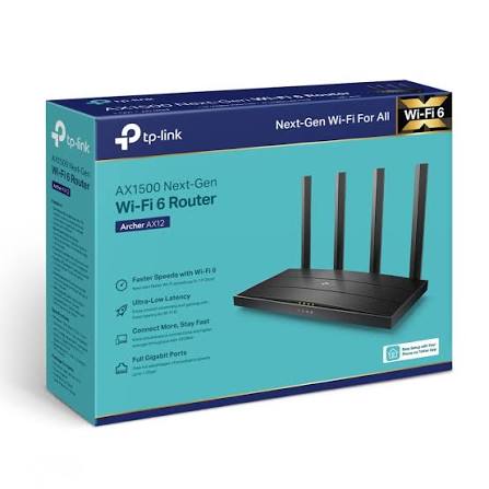 • Router Gigabit TP-Link Wi-Fi 6 AX1500 4 Puertos 4 Antenas