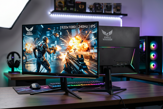 MONITOR IPS EAGLE WARRIOR MM24DFI WIDESCREEN 24" GAMING FDH 1920X1080 240HZ HDMI DYSPLAY PORT NEGRO
