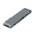 HUB CONCENTRADOR USB PARA MACBOOK DE 7 PUERTOS GRIS-ESPACIAL