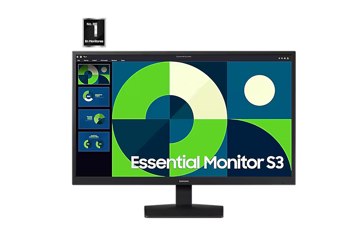 MONITOR LED SAMSUNG 24" FHD WIDESCREEN 1920X1080 75HZ HDMI VGA NEGRO