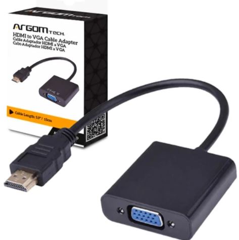 ADAPTADOR HDMI TO VGA ARGOM ARG-CB-0055 UP TO 1080P