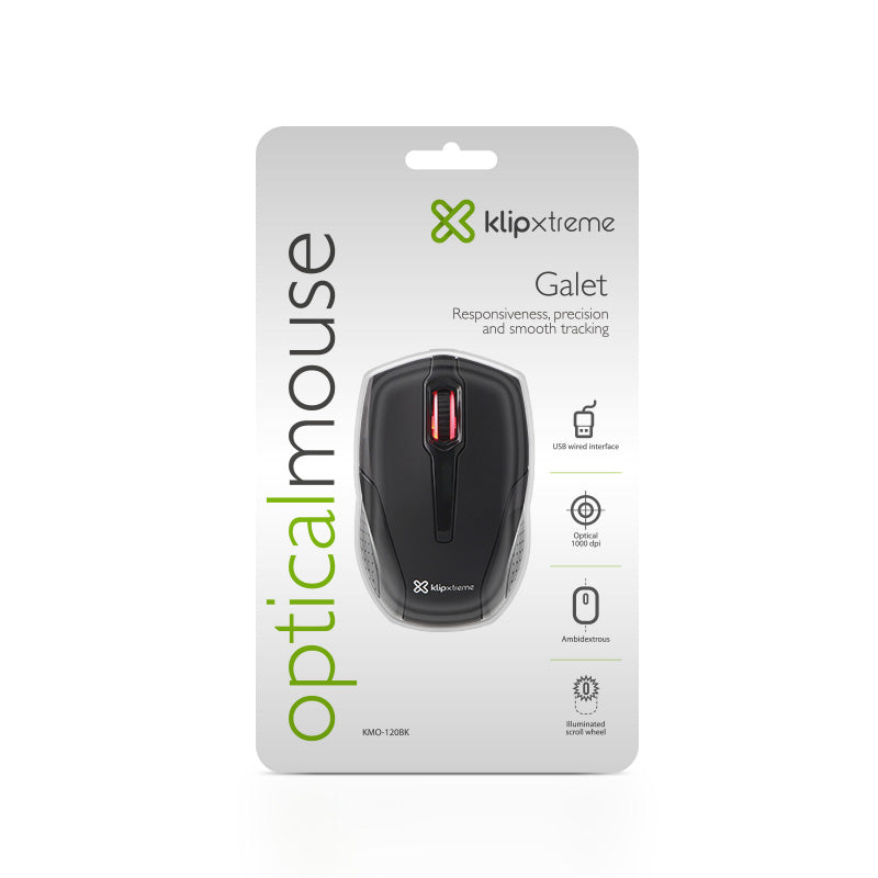 MOUSE USB KLIP GALET KMO-120BK