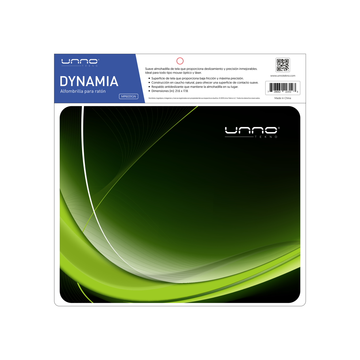 MOUSE PAD DYNAMIA UNNO TEKNO MP6031GN